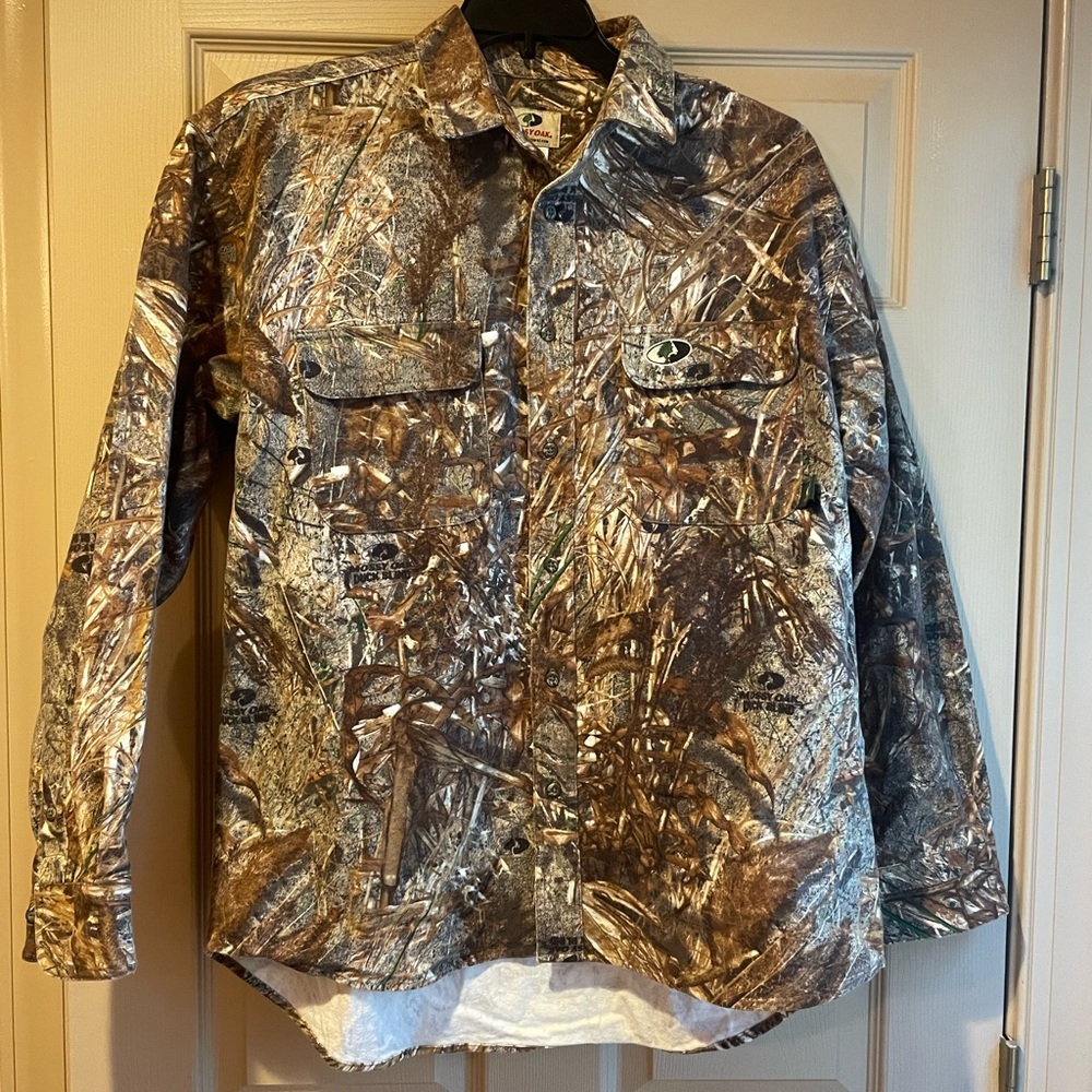 Mossy Oak Silentstalker Button-Up Long Sleeve Camouflage Shirt, Size Large - Picture 1 of 9